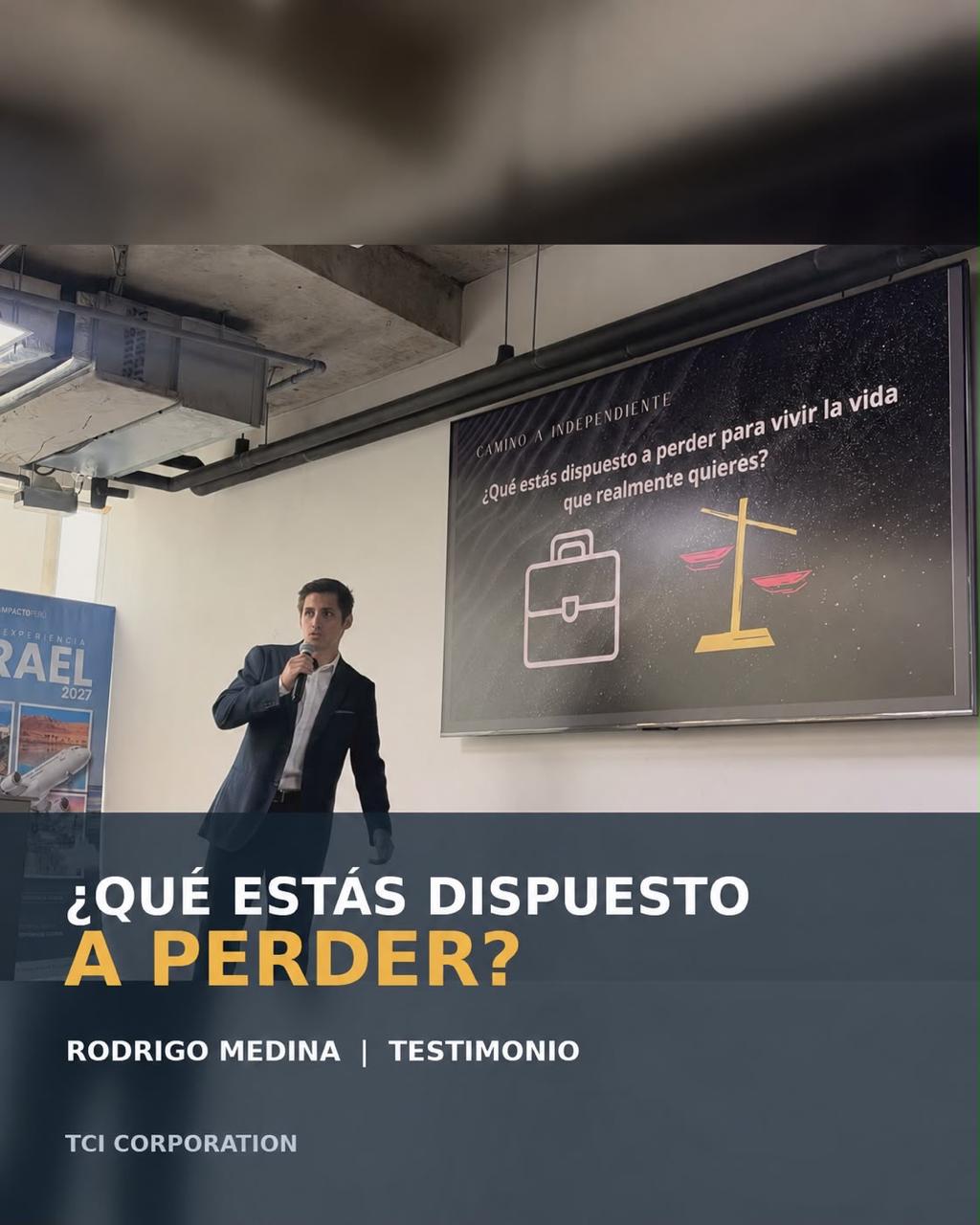 Rodrigo Medina, equipo de TCI, durante su testimonio en el evento